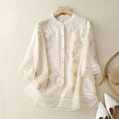 Elena | Chemise brodée pour femme