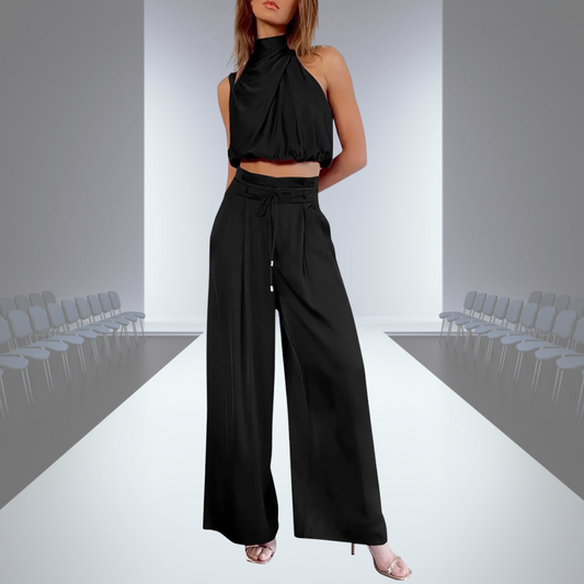 Liora | Ensemble d'été 2 pièces avec crop top et pantalon large
