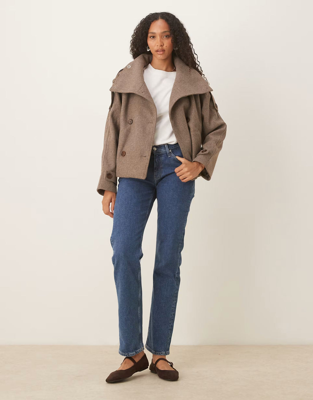 Arielle | Manteau Caban Chic en Laine pour l’Automne