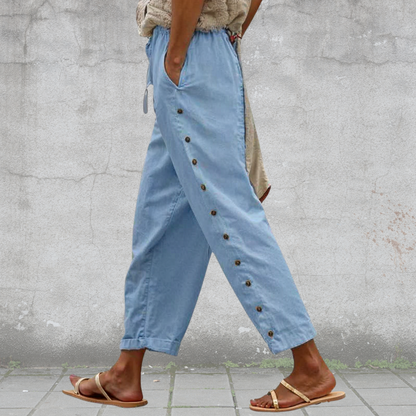 Elodie | Pantalon en coton/lin