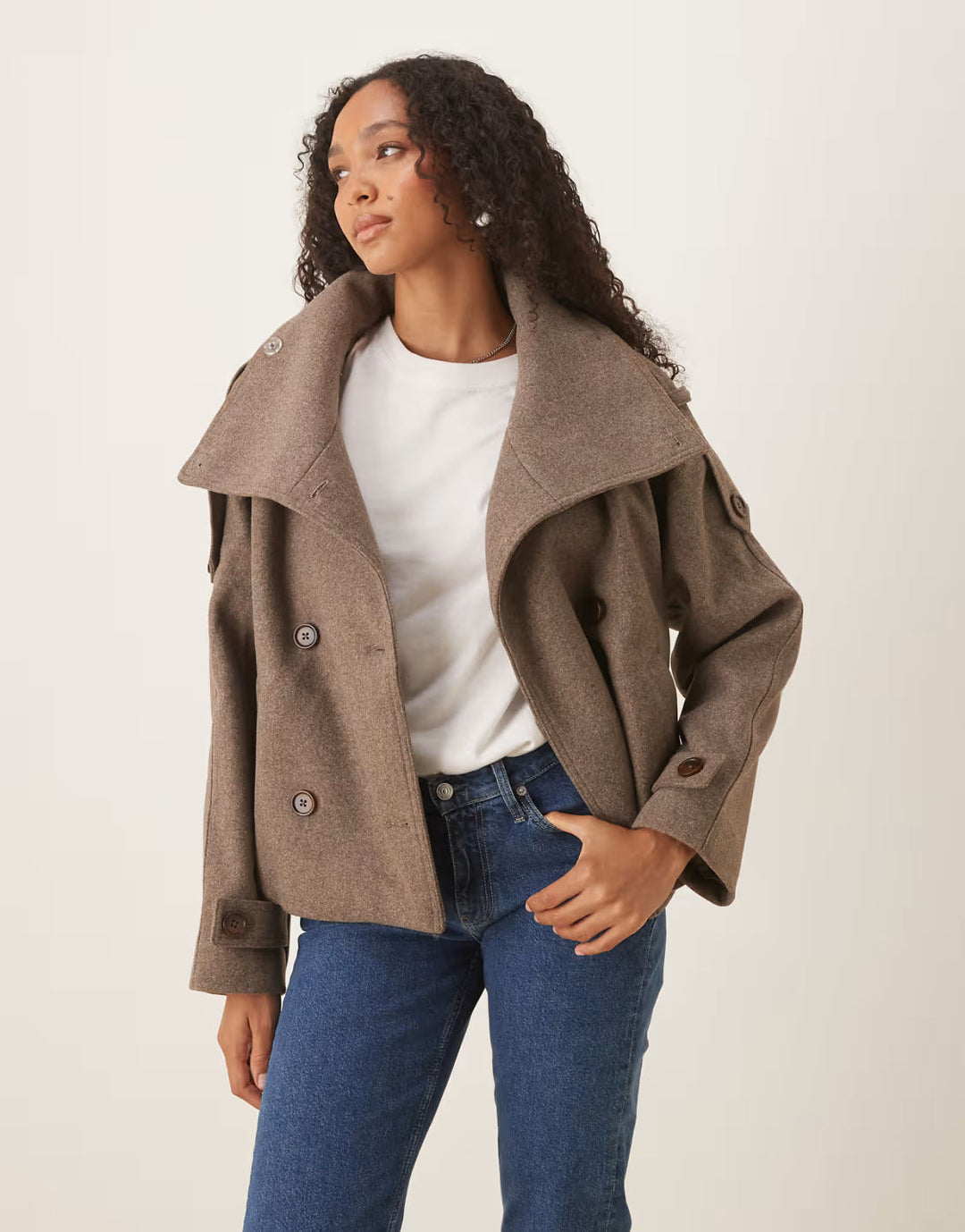 Arielle | Manteau Caban Chic en Laine pour l’Automne