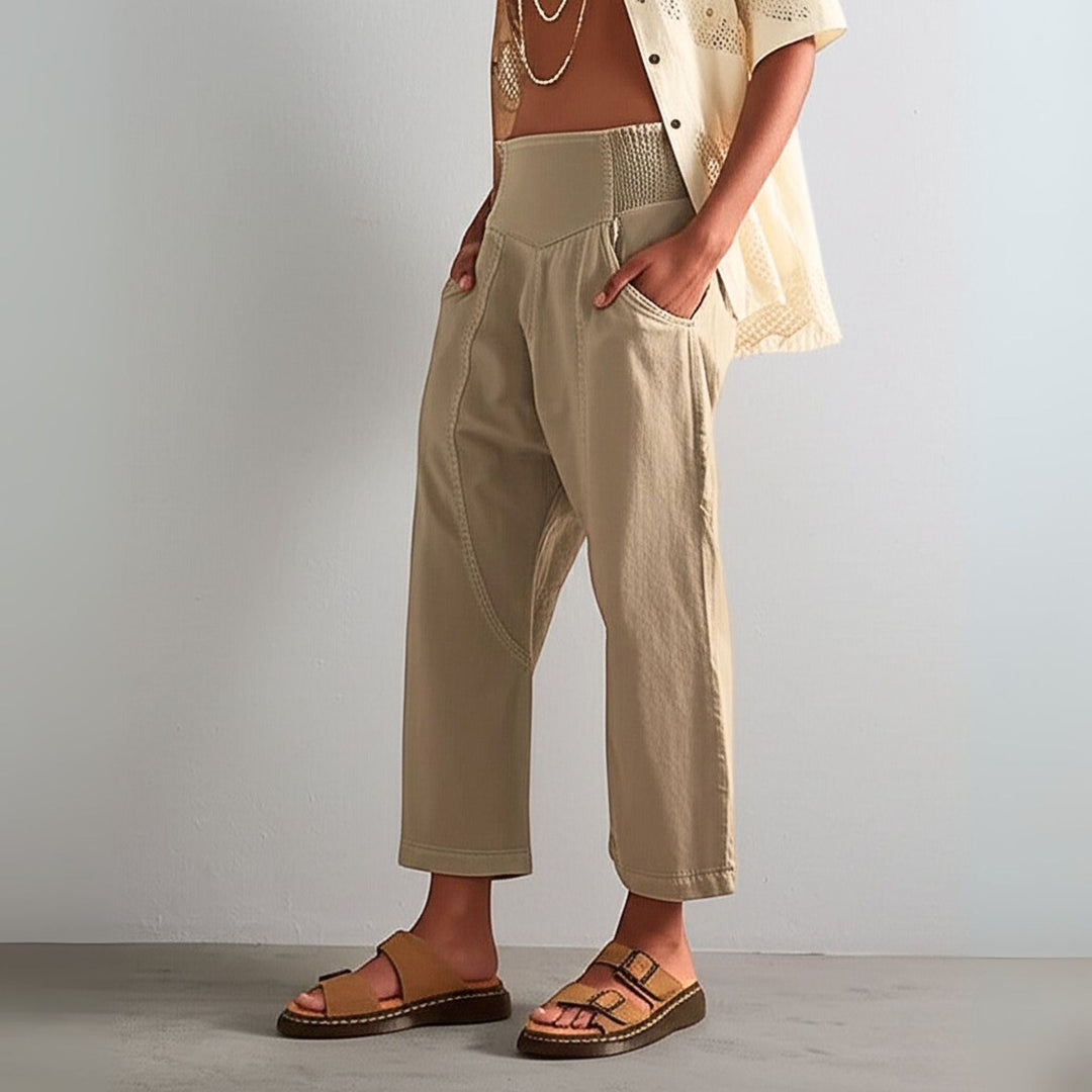 Nora | Pantalon Large Weekender Décontracté Chic