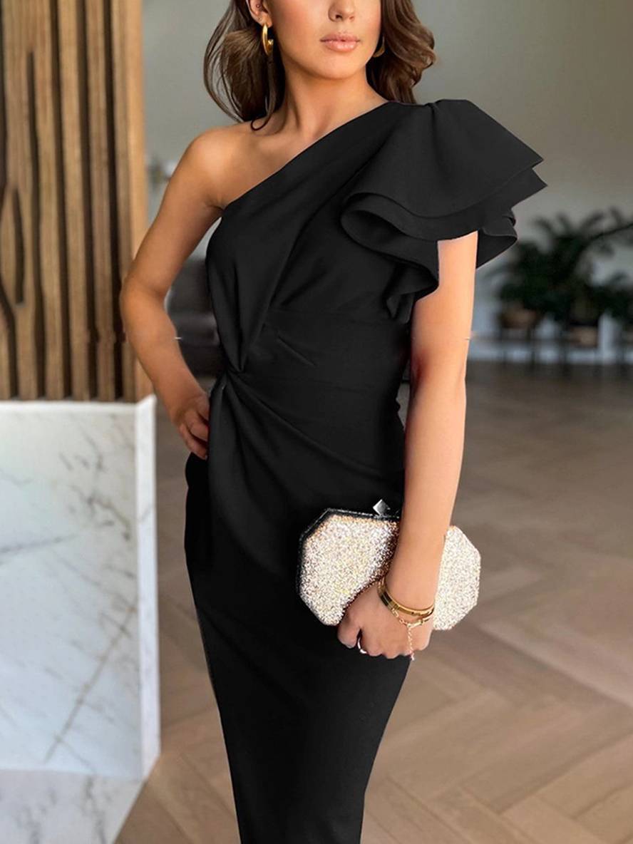 Diana | Robe de Soirée Élégante avec Volants et Découpes