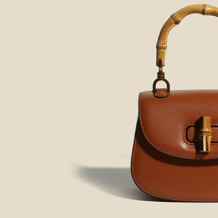Valentina | Sac à Main en Cuir avec Accents en Bambou