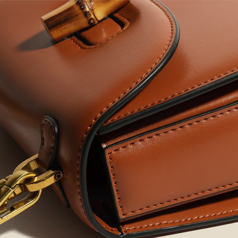 Valentina | Sac à Main en Cuir avec Accents en Bambou