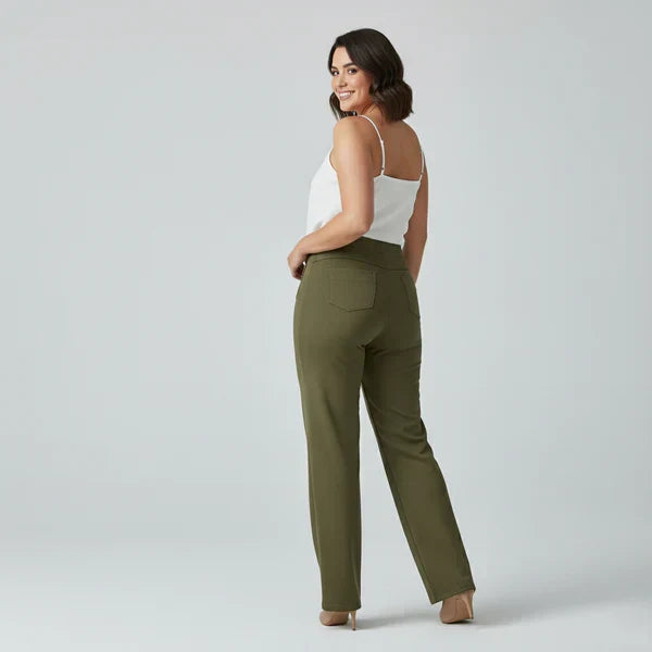 Sophie | Pantalon Taille Haute Extensible pour Femme – Poches Latérales Chic