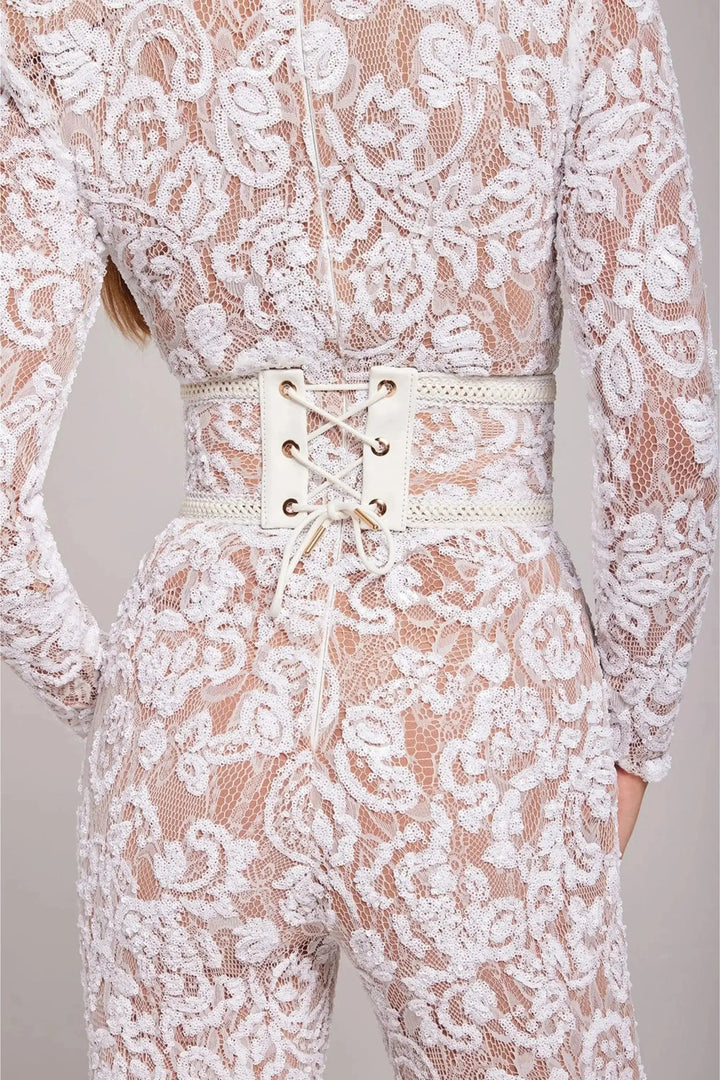 Hortense | Combinaison Évasée Longue à Manches Embellie