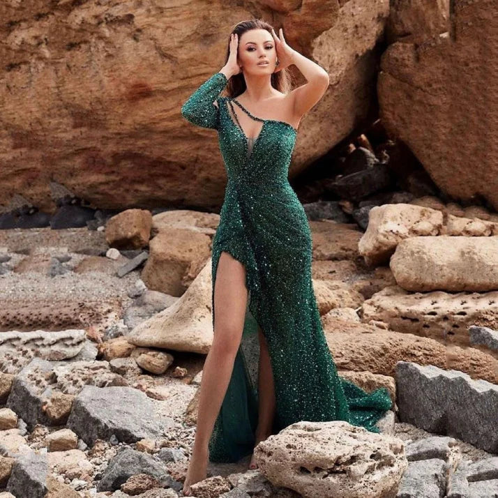 Millicent | Robe de soirée élégante pour femme avec fente asymétrique