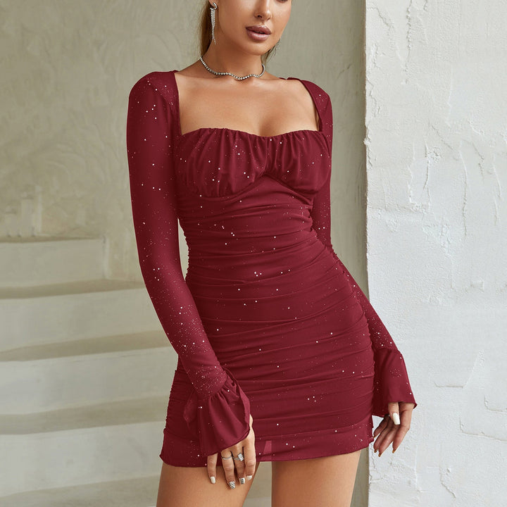 Robe Mini Bodycon en Maille Éblouissante