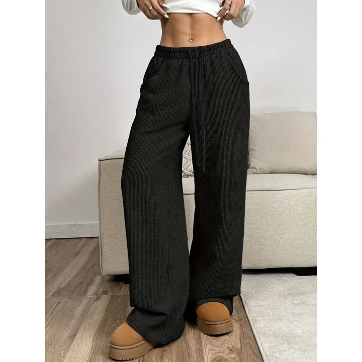 Pantalon en velours côtelé taille haute tendance pour femmes | Coupe décontractée
