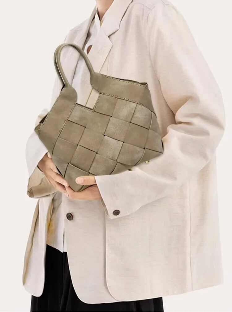 Aurélie | Sac à Main en Daim Synthétique Tressé