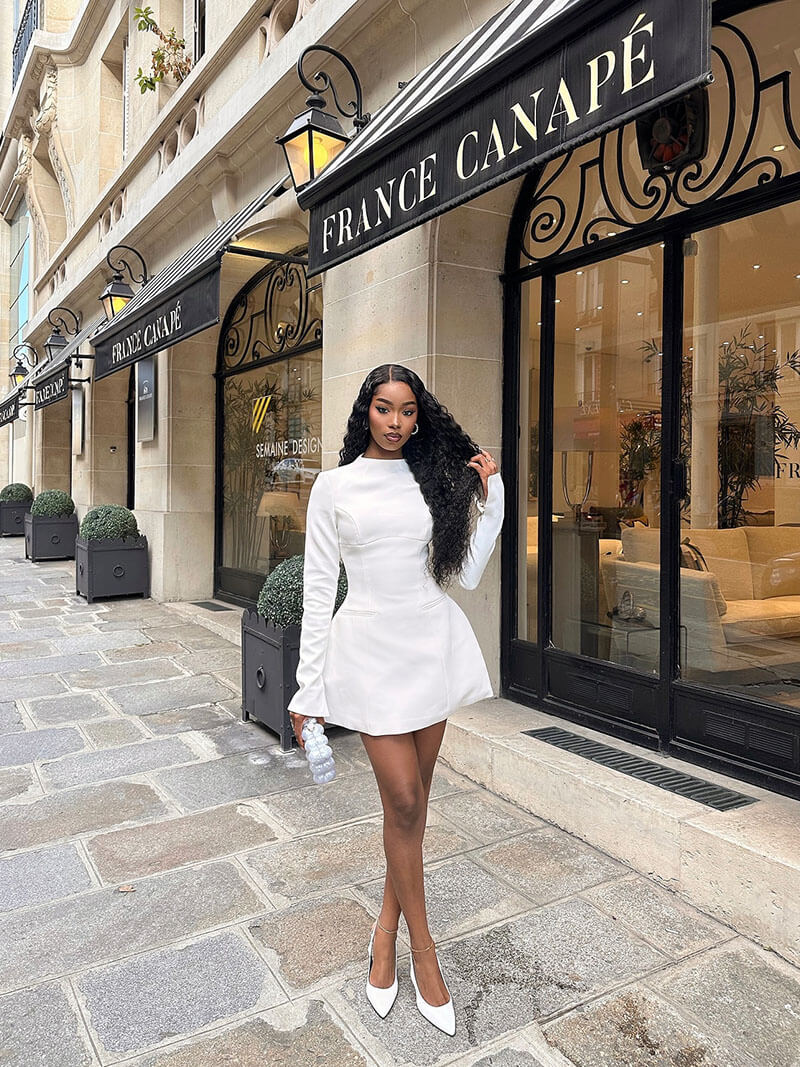 Robe Mini en Coton Sans Dos Nymera – Robe Élégante pour les Fêtes d'Automne/Hiver