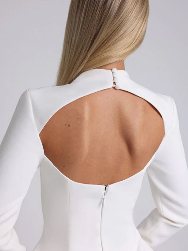 Robe Mini en Coton Sans Dos Nymera – Robe Élégante pour les Fêtes d'Automne/Hiver